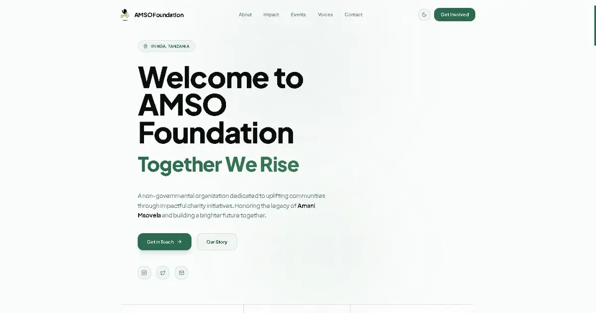 AMSO Foundation nonprofit charity website for Iringa Tanzania